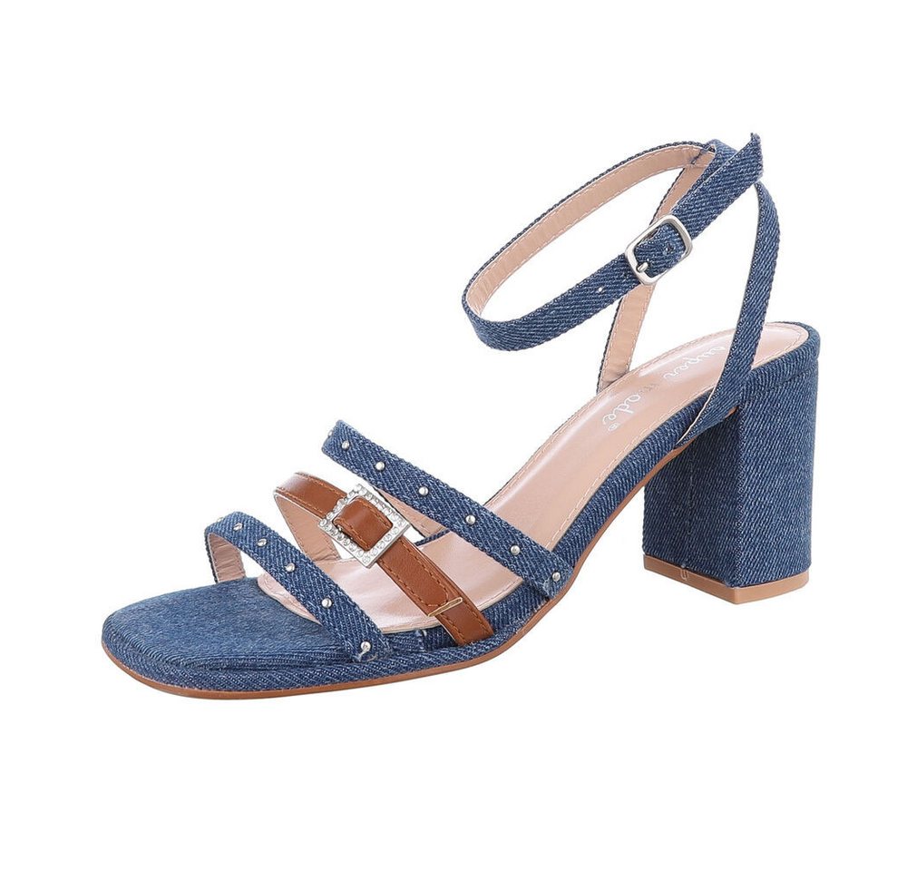 Ital-Design Damen Elegant Sandalette (86345210) Blockabsatz Sandalen & Sandaletten in Blau