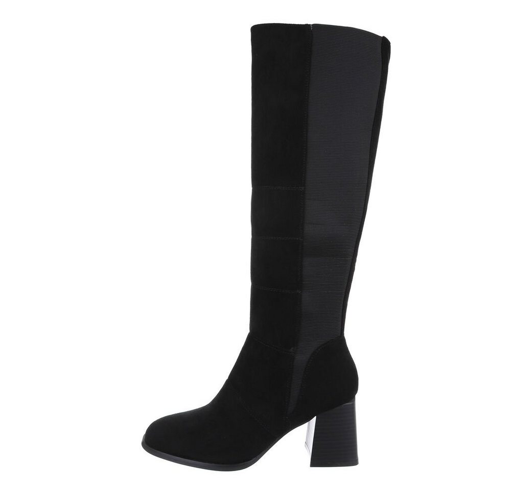 Ital-Design Damen Elegant Stiefel (85255623) Blockabsatz Klassische Stiefel in Schwarz