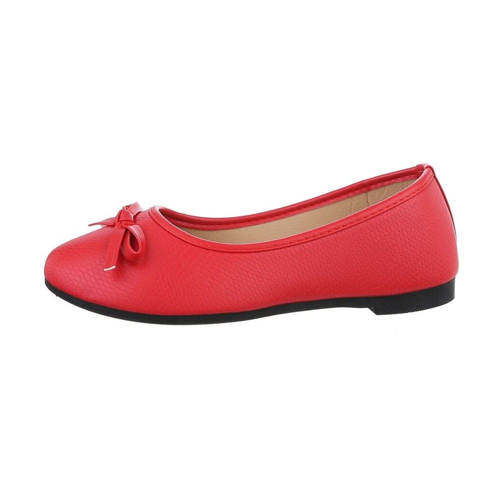 Ital-Design Damen Freizeit Ballerina (85894018) Blockabsatz Klassische Ballerinas in Rot