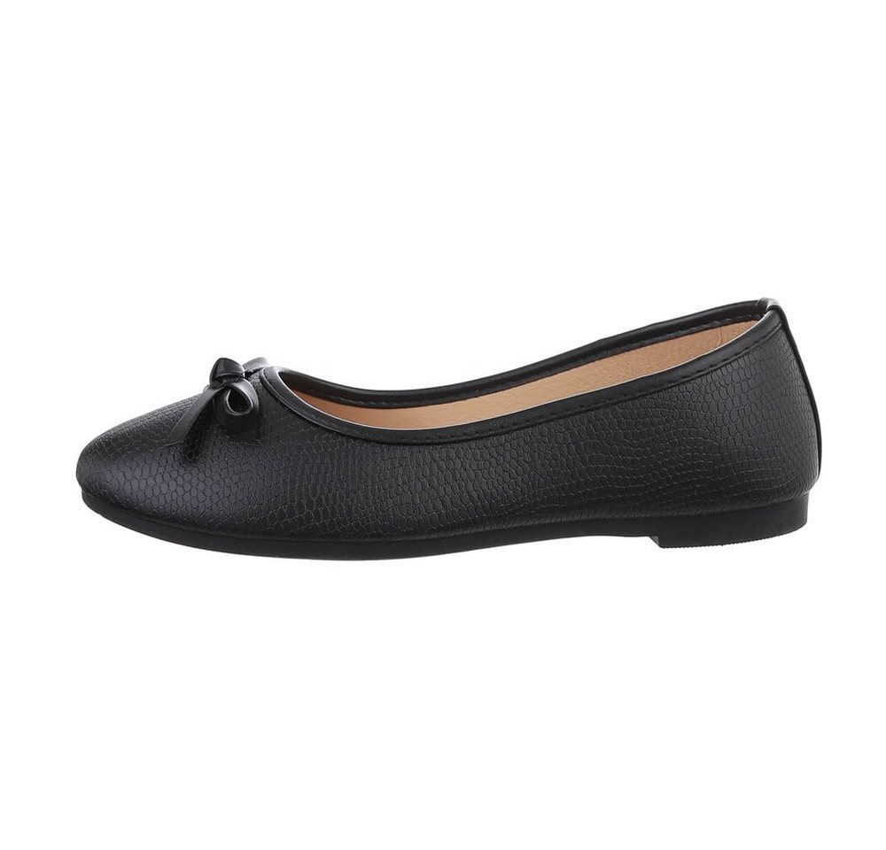 Ital-Design Damen Freizeit Ballerina (85894032) Blockabsatz Klassische Ballerinas in Schwarz