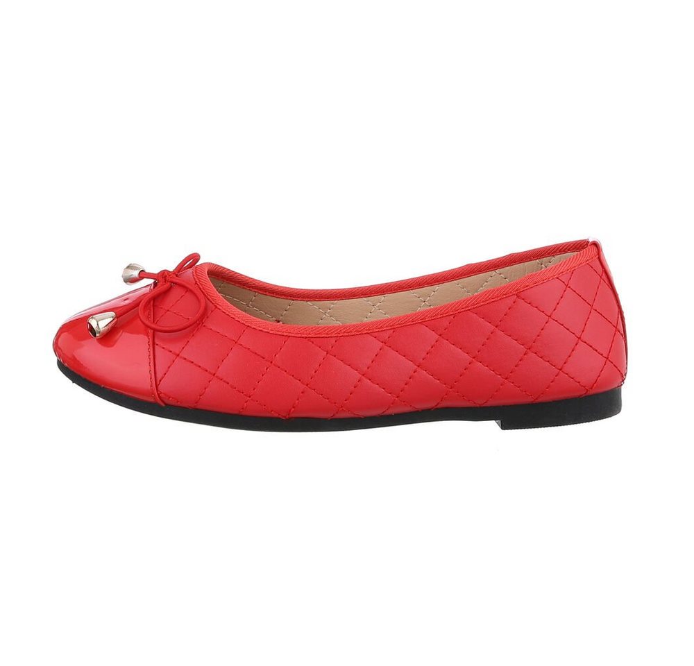 Ital-Design Damen Freizeit Ballerina (85894048) Blockabsatz Klassische Ballerinas in Rot