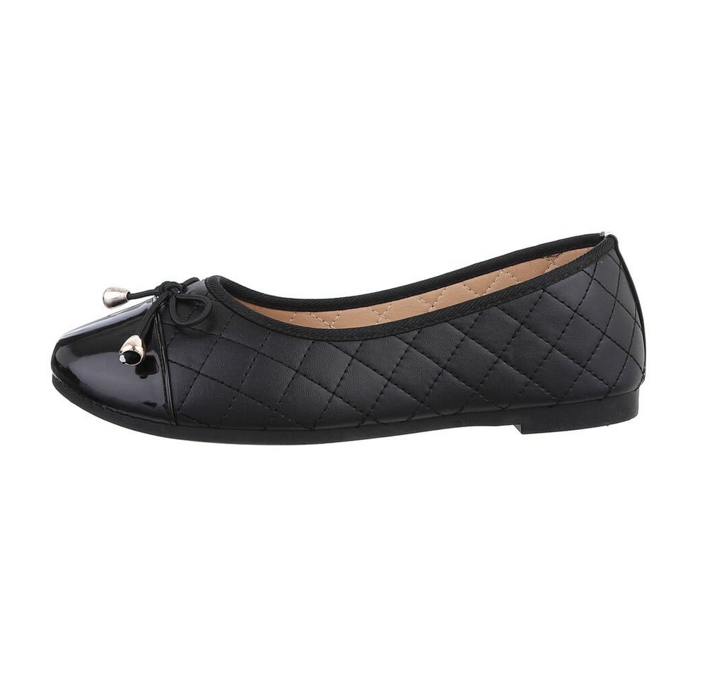 Ital-Design Damen Freizeit Ballerina (85894064) Blockabsatz Klassische Ballerinas in Schwarz
