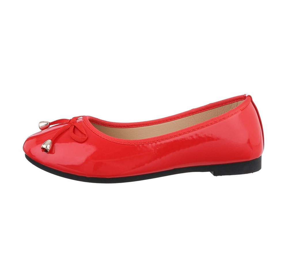 Ital-Design Damen Freizeit Ballerina (85894086) Blockabsatz Klassische Ballerinas in Rot