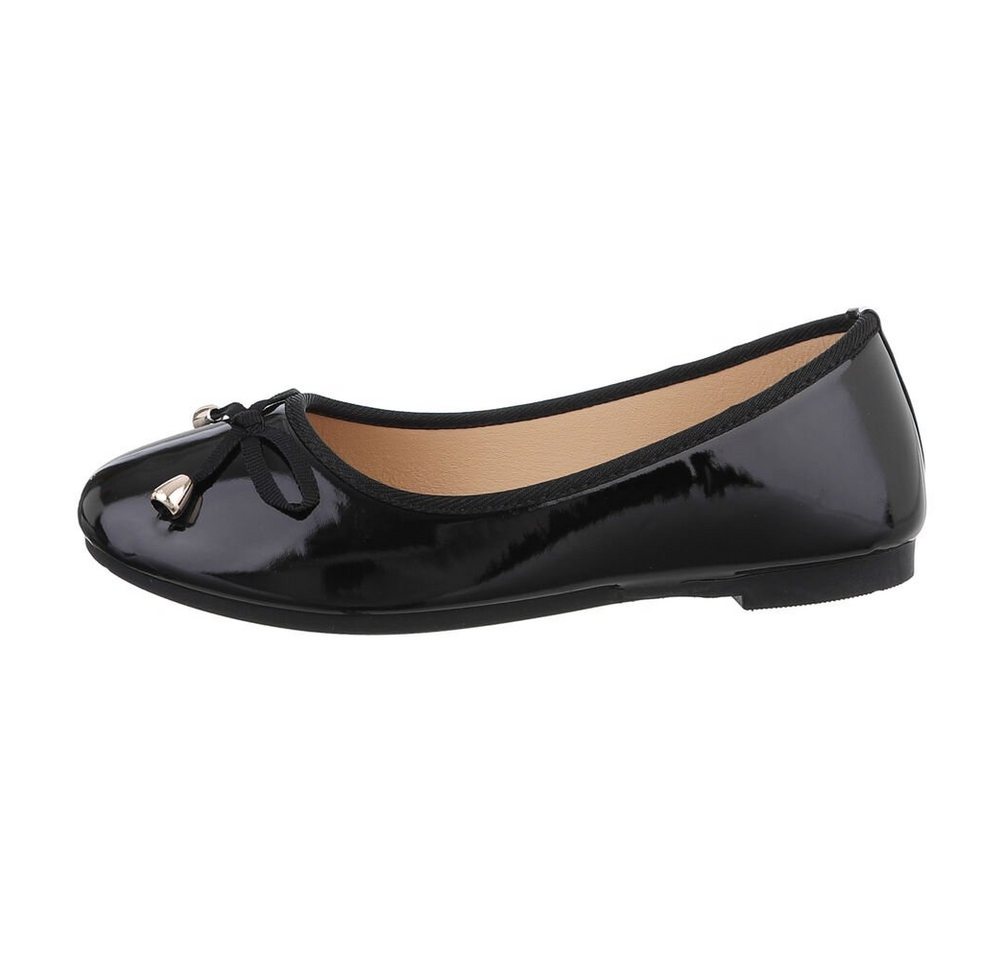 Ital-Design Damen Freizeit Ballerina (85894099) Blockabsatz Klassische Ballerinas in Schwarz