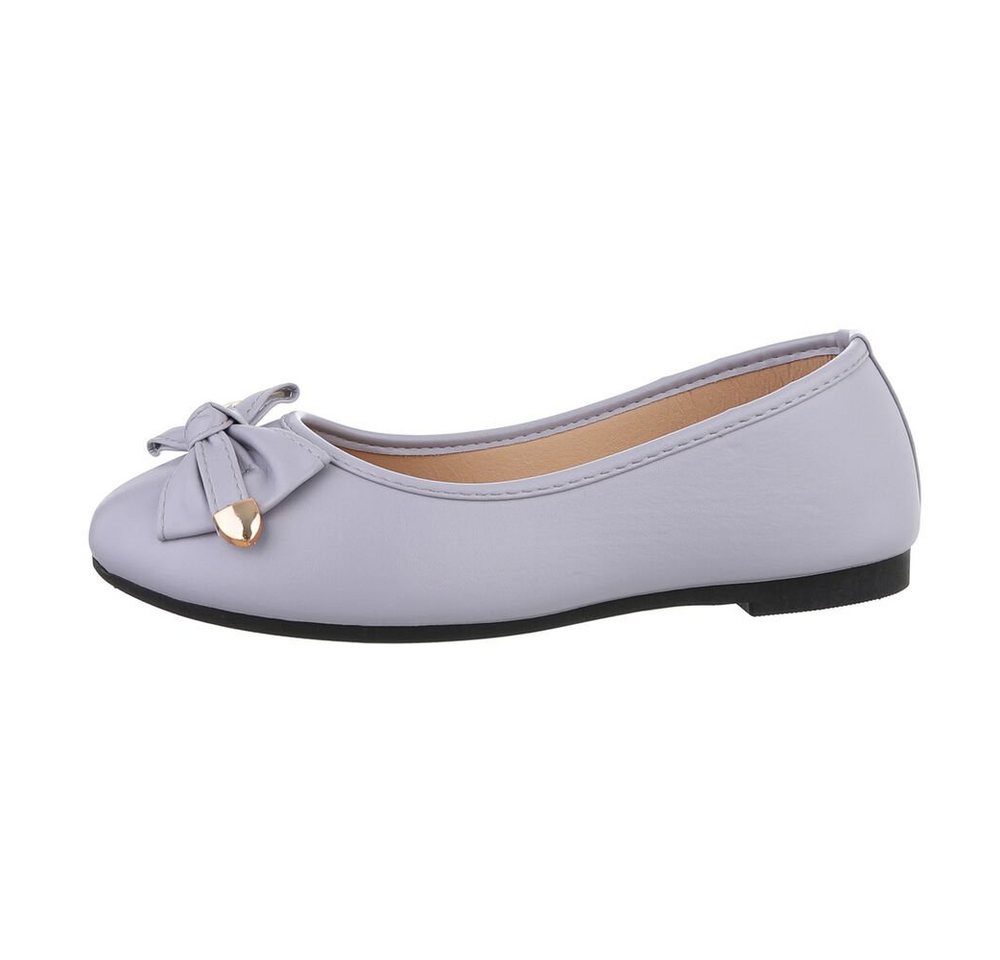 Ital-Design Damen Freizeit Ballerina (85894168) Blockabsatz Klassische Ballerinas in Grau
