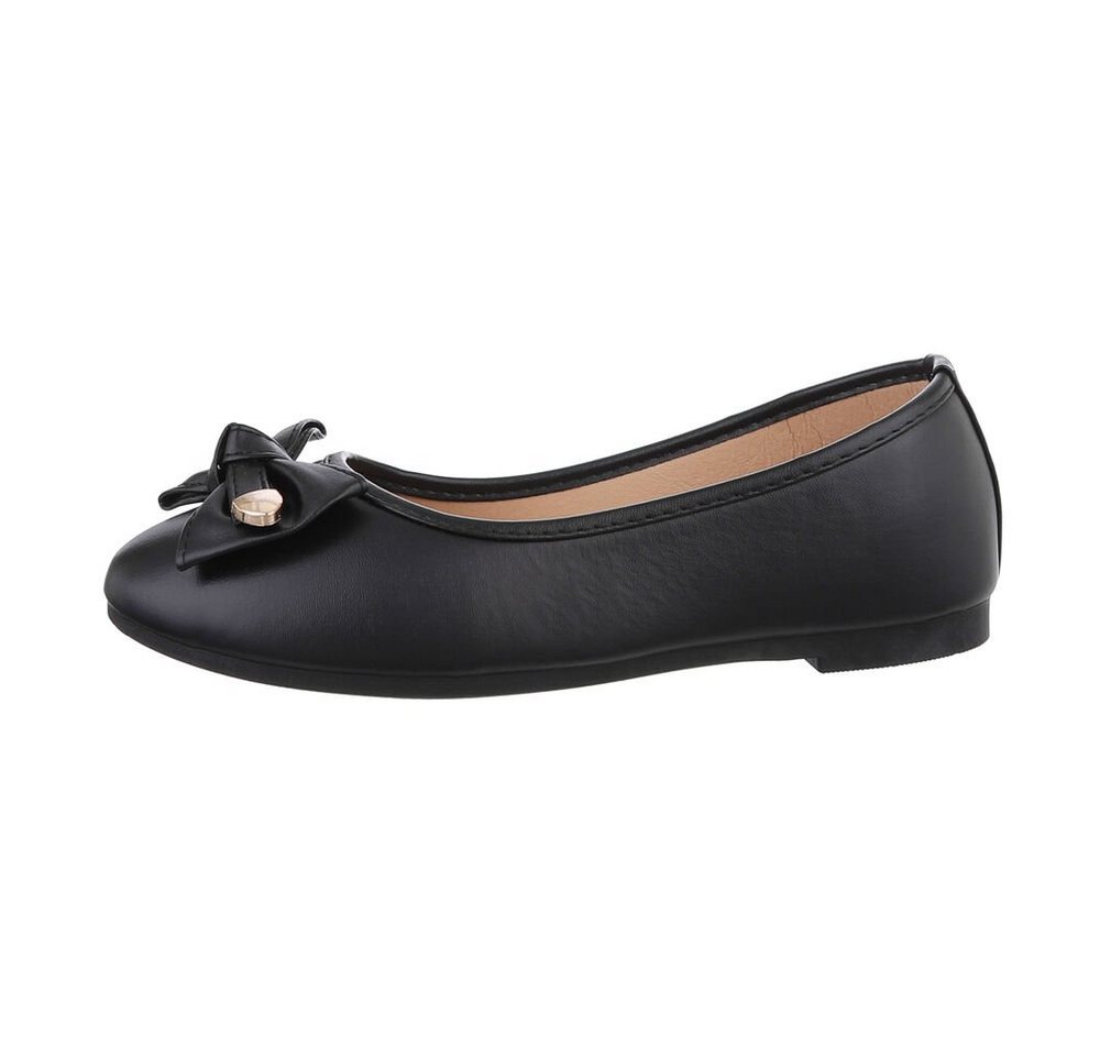 Ital-Design Damen Freizeit Ballerina (85894183) Blockabsatz Klassische Ballerinas in Schwarz