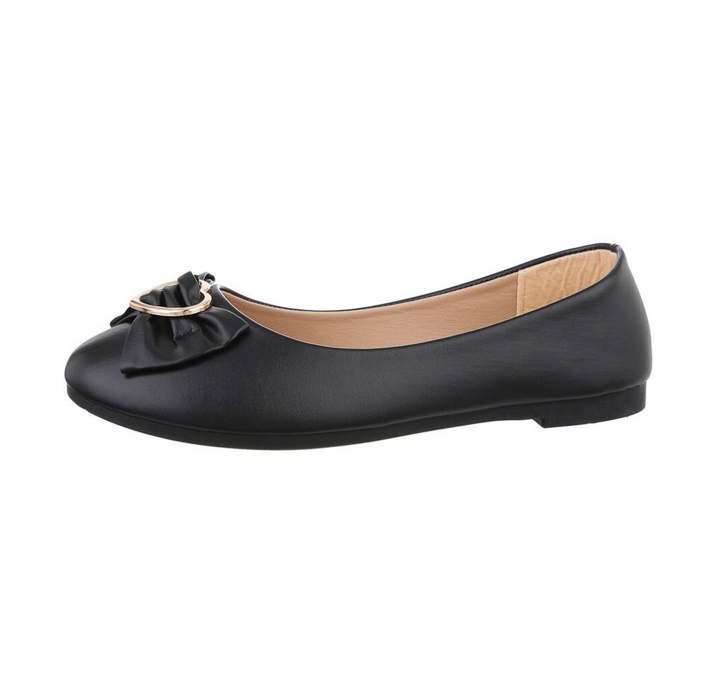 Ital-Design Damen Freizeit Ballerina (85894220) Blockabsatz Klassische Ballerinas in Schwarz