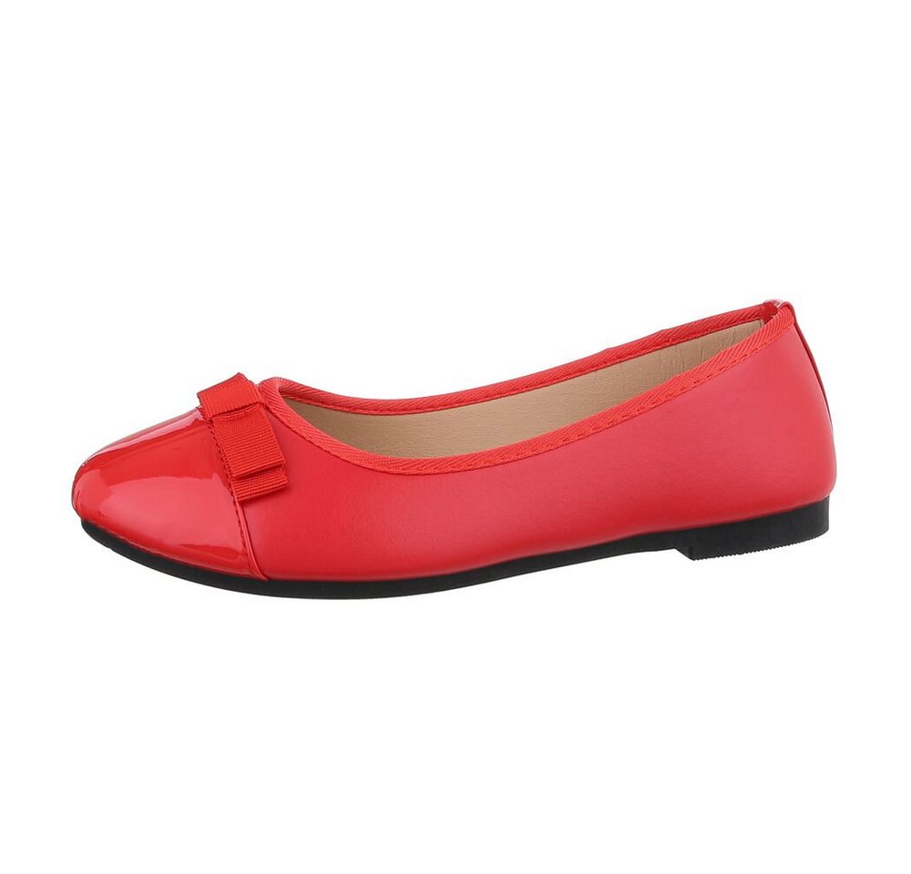 Ital-Design Damen Freizeit Ballerina (85894236) Blockabsatz Klassische Ballerinas in Rot