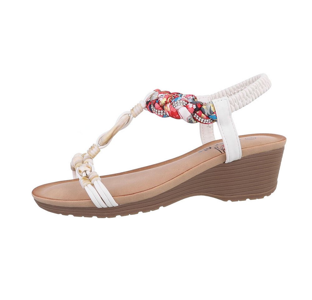 Ital-Design Damen Freizeit Keilsandalette (86016706) Keilabsatz/Wedge Keilsandaletten in Weiß