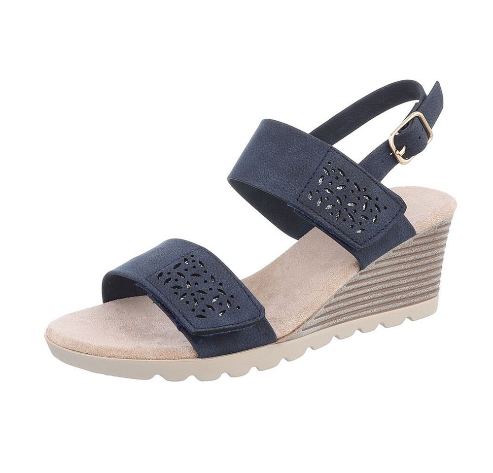 Ital-Design Damen Freizeit Keilsandalette (86706859) Keilabsatz/Wedge Keilsandaletten in Dunkelblau