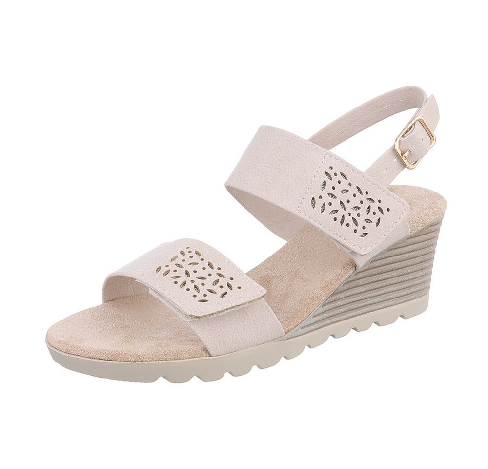 Ital-Design Damen Freizeit Keilsandalette (86706871) Keilabsatz/Wedge Keilsandaletten in Beige