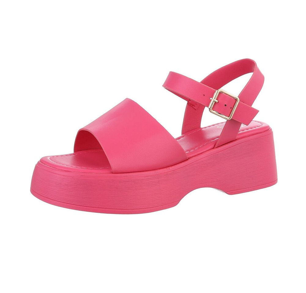 Ital-Design Damen Freizeit Plateausandaletten (86526908) Keilabsatz/Wedge Keilsandaletten in Pink