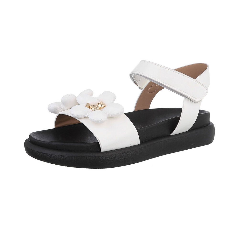 Ital-Design Damen Freizeit Riemchensandalette (86526899) Flach Plateausandaletten in Weiß