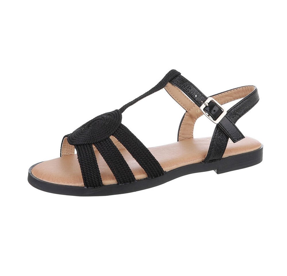 Ital-Design Damen Freizeit Riemchensandalette (86706448) Blockabsatz Riemchensandalen in Schwarz