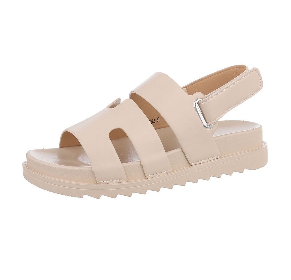 Ital-Design Damen Freizeit Riemchensandalette (86706475) Keilabsatz/Wedge Keilsandaletten in Beige