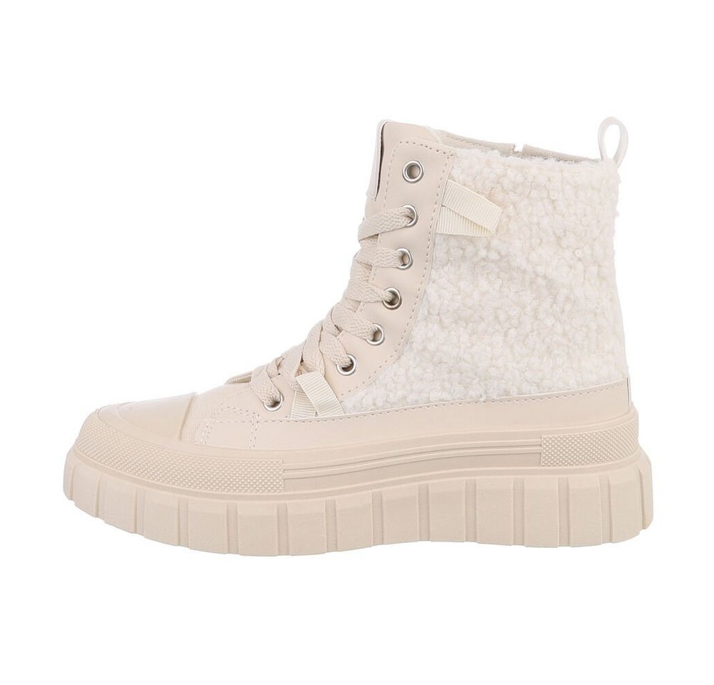 Ital-Design Damen High-Top Freizeit Sneakerboots (85135593) Keilabsatz/Wedge Sneakers High in Beige