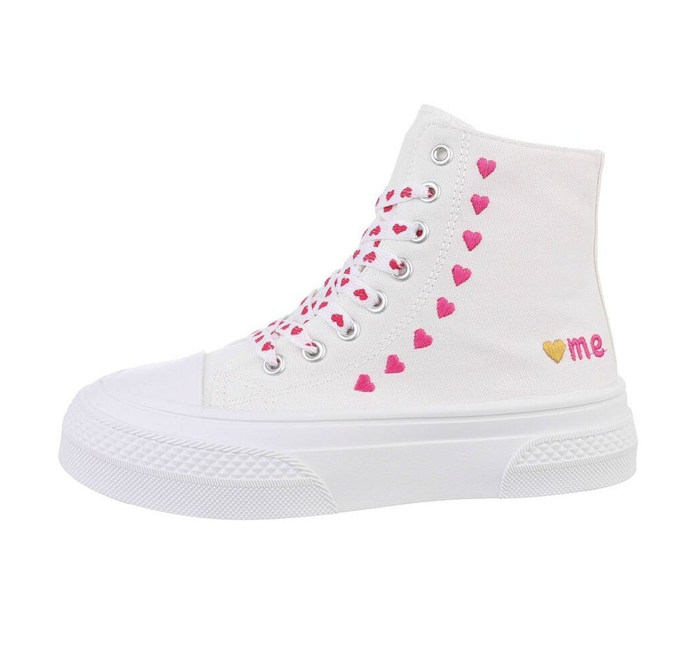 Ital-Design Damen High-Top Freizeit Sneakerboots (85697912) Flach Sneakers High in Weinrot