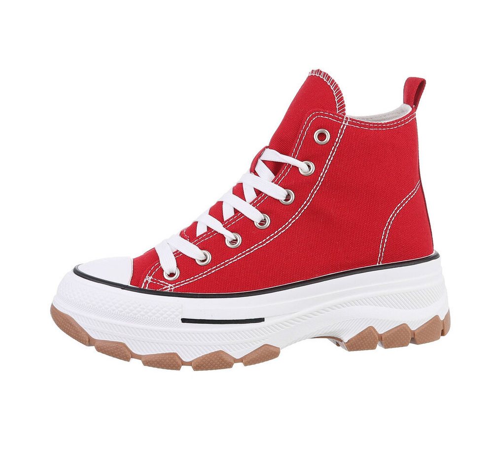 Ital-Design Damen High-Top Freizeit Sneakerboots (86016873) Flach Sneakers High in Rot