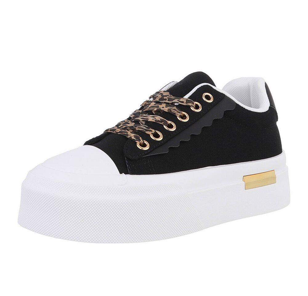 Ital-Design Damen High-Top Freizeit Sneakerboots (88671530) Flach Sneakers High in Schwarz