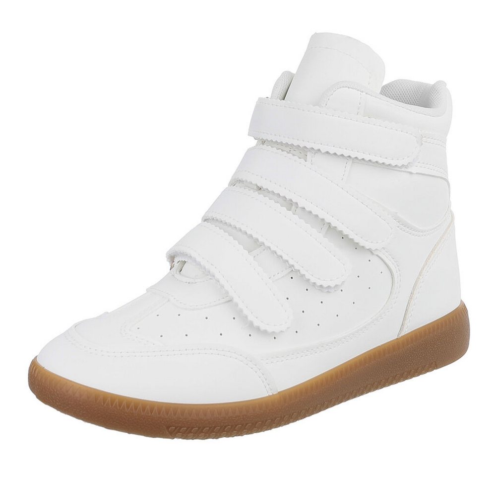 Ital-Design Damen High-Top Freizeit Sneakerboots (90560545) Keilabsatz/Wedge Sneakers High in Weiß