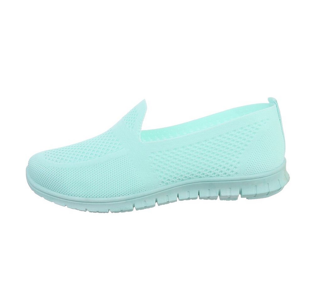 Ital-Design Damen Low-Top Freizeit Slipper (82285465) Flach Sneakers Low in Türkis