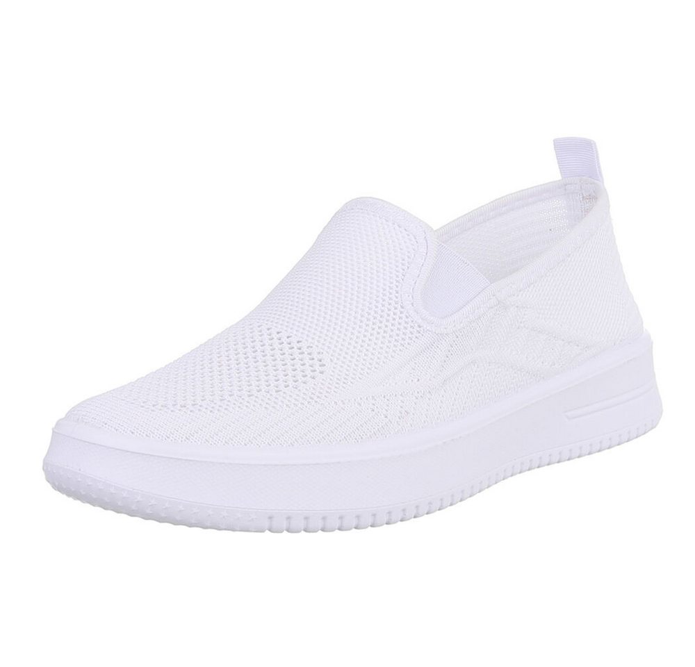 Ital-Design Damen Low-Top Freizeit Slipper (88843549) Flach Sneakers Low in Weiß