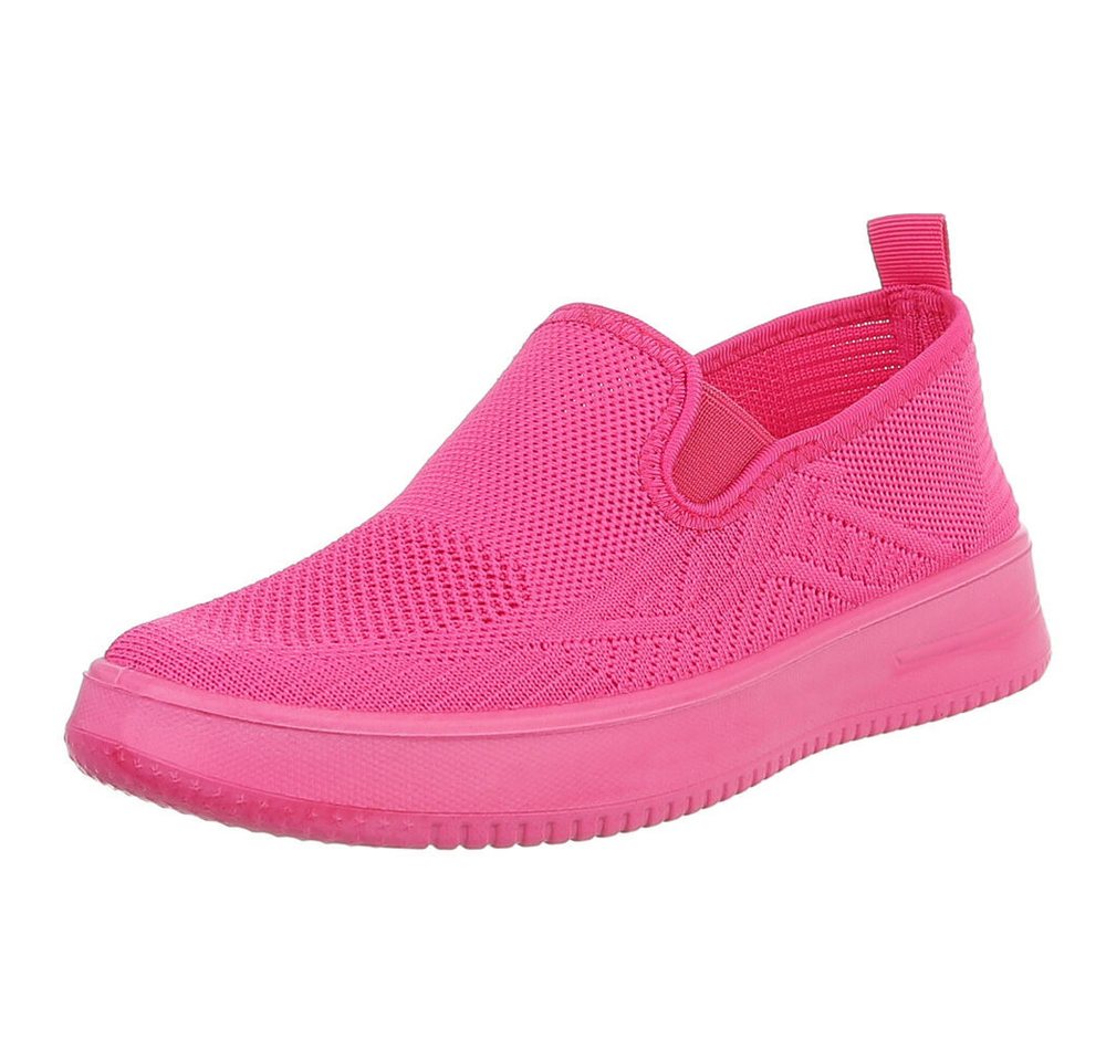 Ital-Design Damen Low-Top Freizeit Slipper (88843565) Flach Sneakers Low in Pink