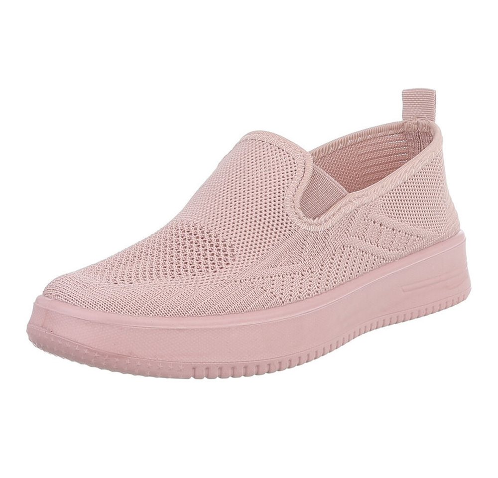 Ital-Design Damen Low-Top Freizeit Slipper (88843570) Flach Sneakers Low in Altrosa