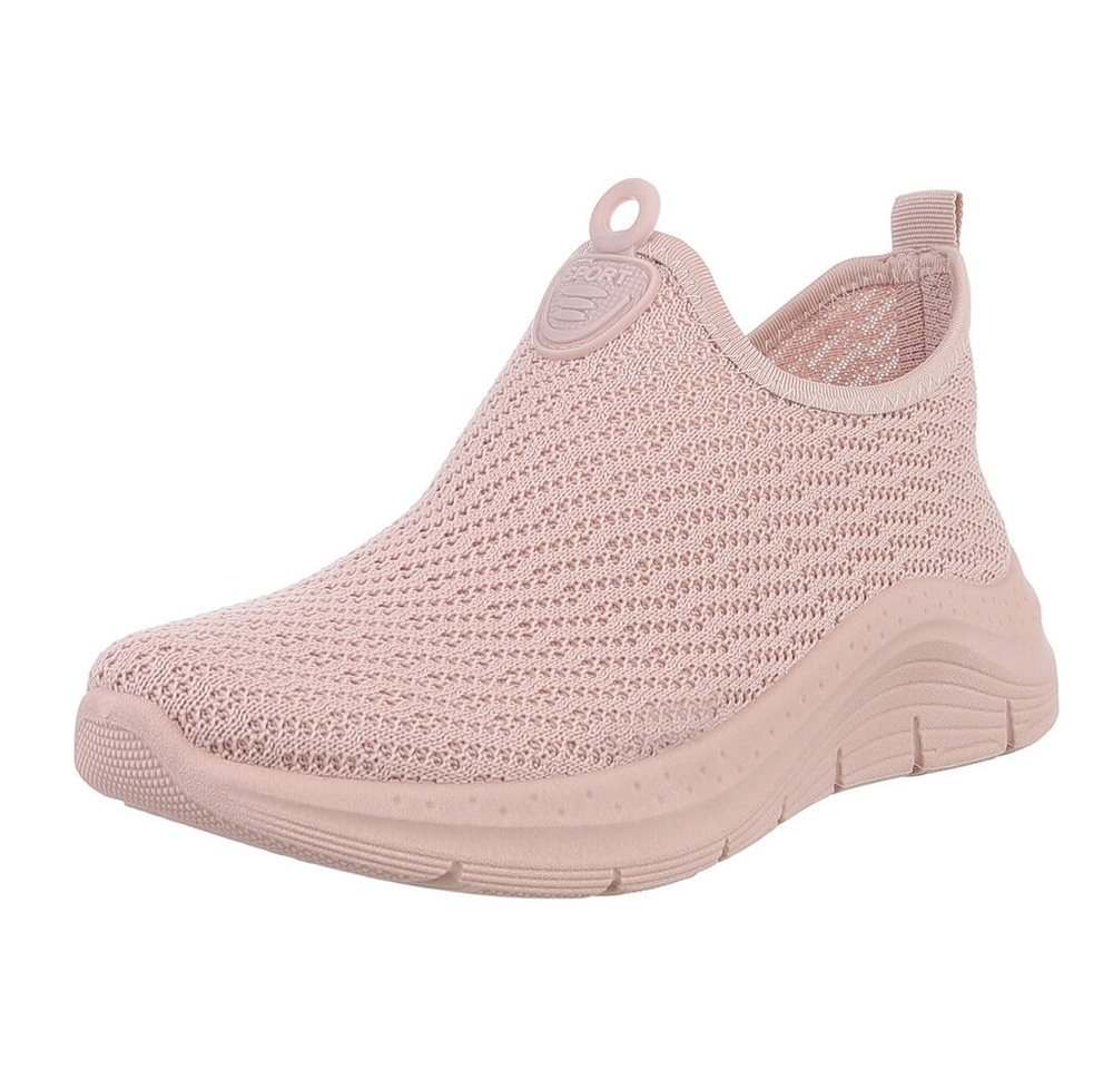 Ital-Design Damen Low-Top Freizeit Slipper (88851306) Keilabsatz/Wedge Sneakers Low in Altrosa