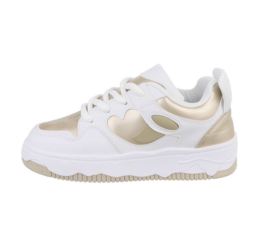 Ital-Design Damen Low-Top Freizeit Sneaker (84556904) Flach Sneakers Low in Weiß