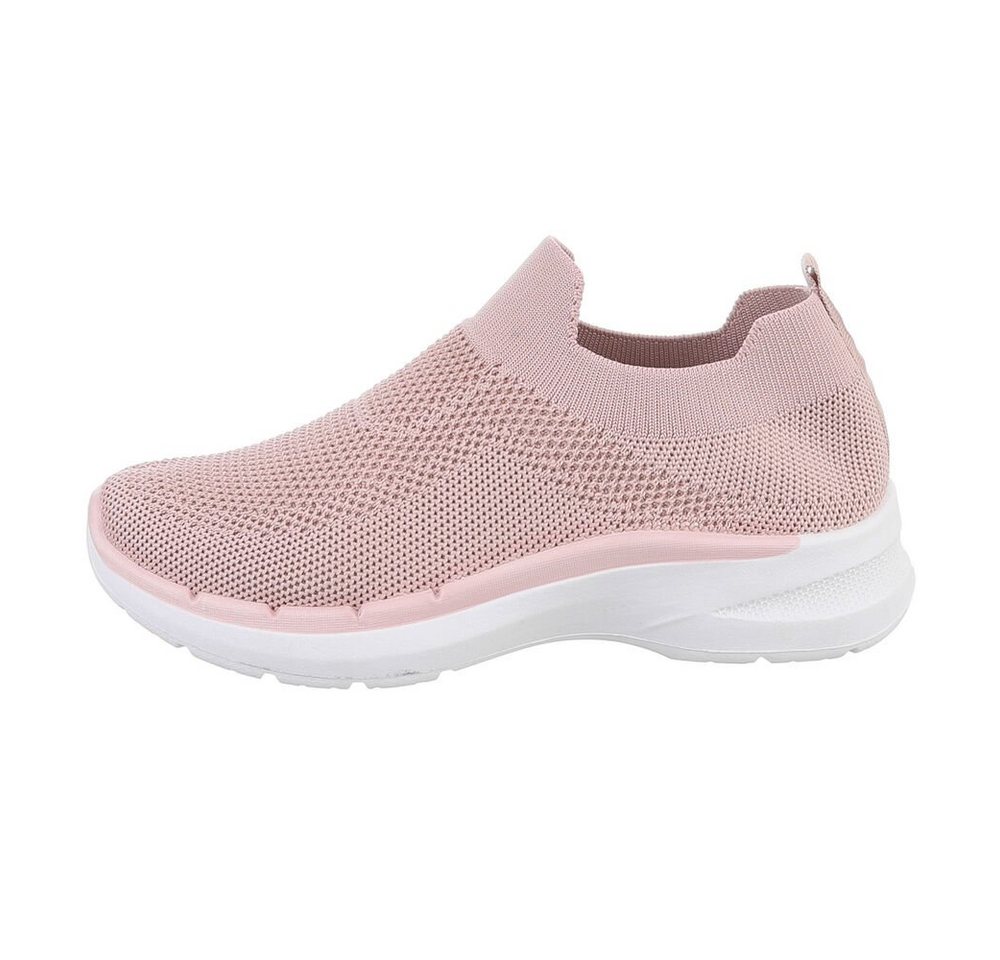 Ital-Design Damen Low-Top Freizeit Sneaker (85379407) Flach Sneakers Low in Altrosa
