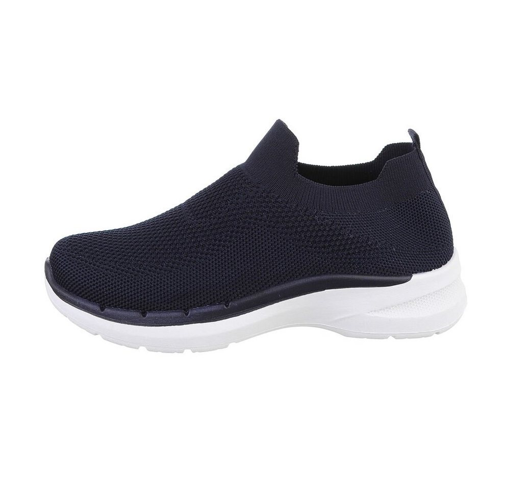 Ital-Design Damen Low-Top Freizeit Sneaker (85379412) Flach Sneakers Low in Dunkelblau
