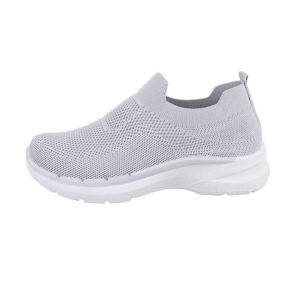 Ital-Design Damen Low-Top Freizeit Sneaker (85379425) Flach Sneakers Low in Grau