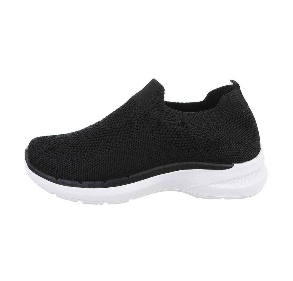 Ital-Design Damen Low-Top Freizeit Sneaker (85379430) Flach Sneakers Low in Schwarz