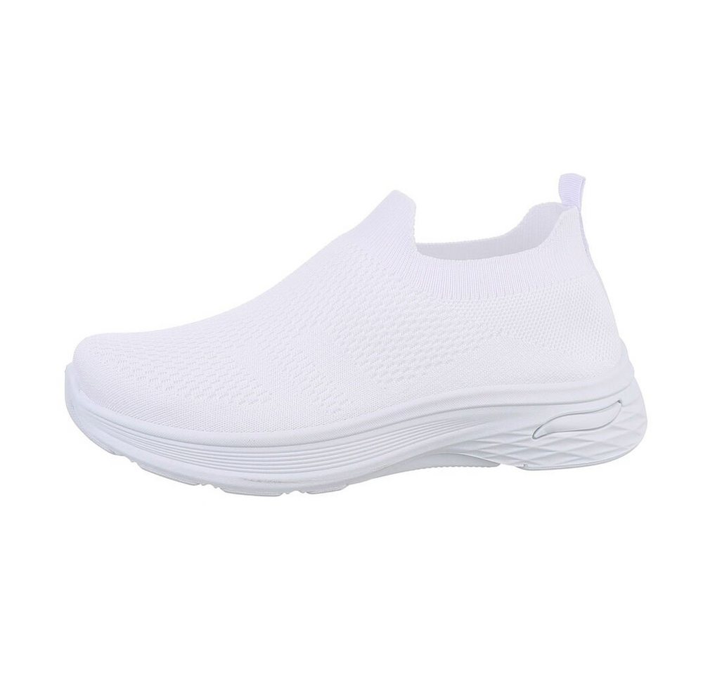 Ital-Design Damen Low-Top Freizeit Sneaker (85698312) Flach Sneakers Low in Weiß