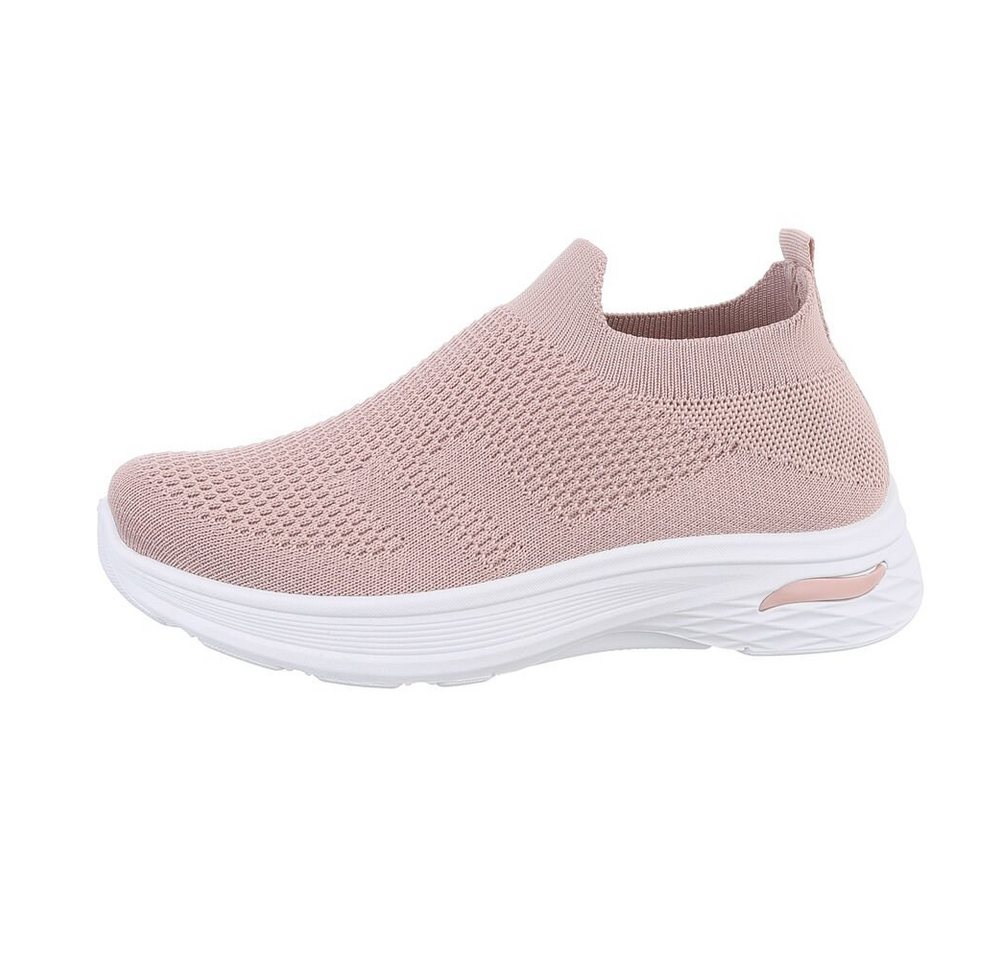 Ital-Design Damen Low-Top Freizeit Sneaker (85698321) Flach Sneakers Low in Altrosa