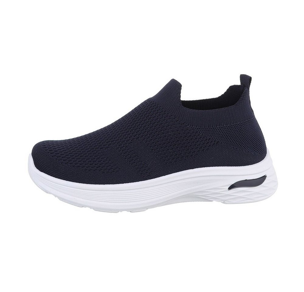Ital-Design Damen Low-Top Freizeit Sneaker (85698325) Flach Sneakers Low in Dunkelblau