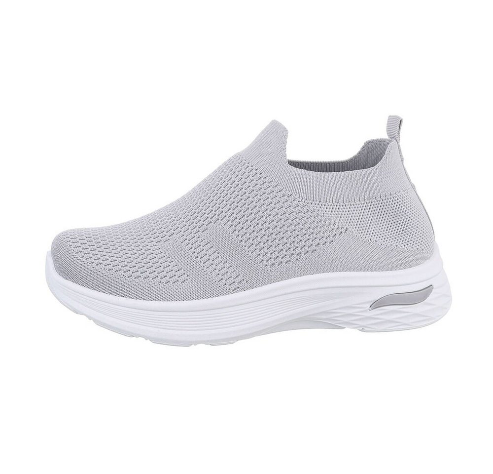 Ital-Design Damen Low-Top Freizeit Sneaker (85698339) Flach Sneakers Low in Grau