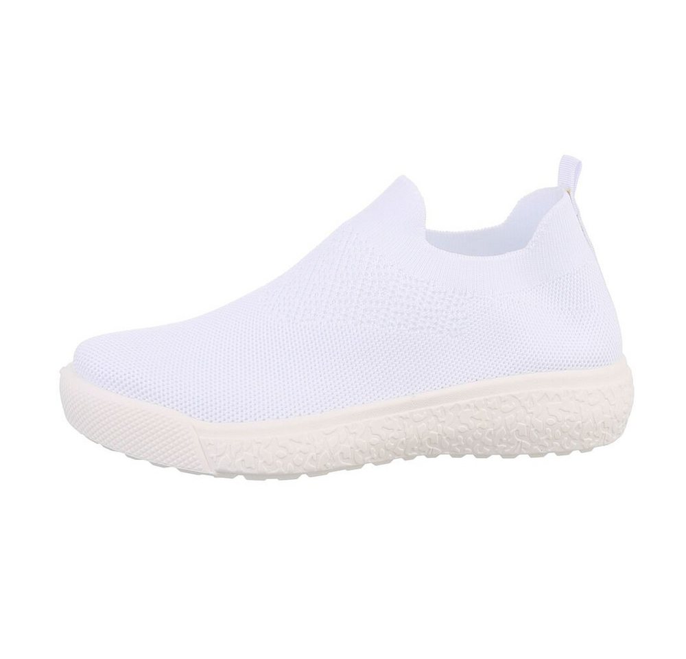 Ital-Design Damen Low-Top Freizeit Sneaker (85698354) Flach Sneakers Low in Weiß