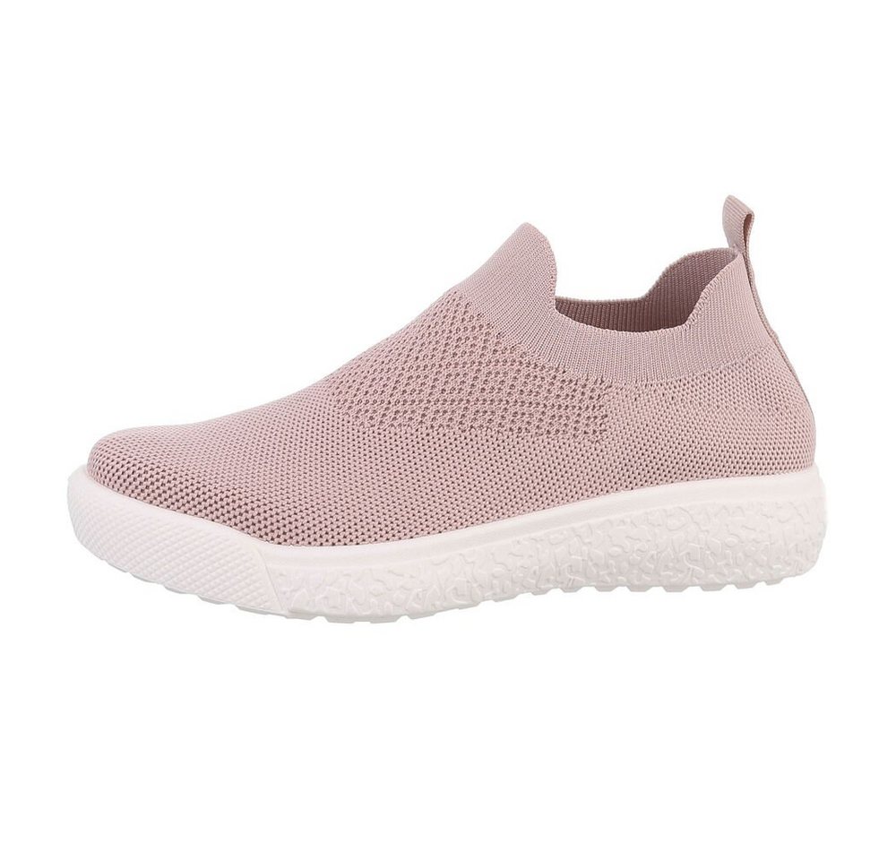 Ital-Design Damen Low-Top Freizeit Sneaker (85698361) Flach Sneakers Low in Altrosa