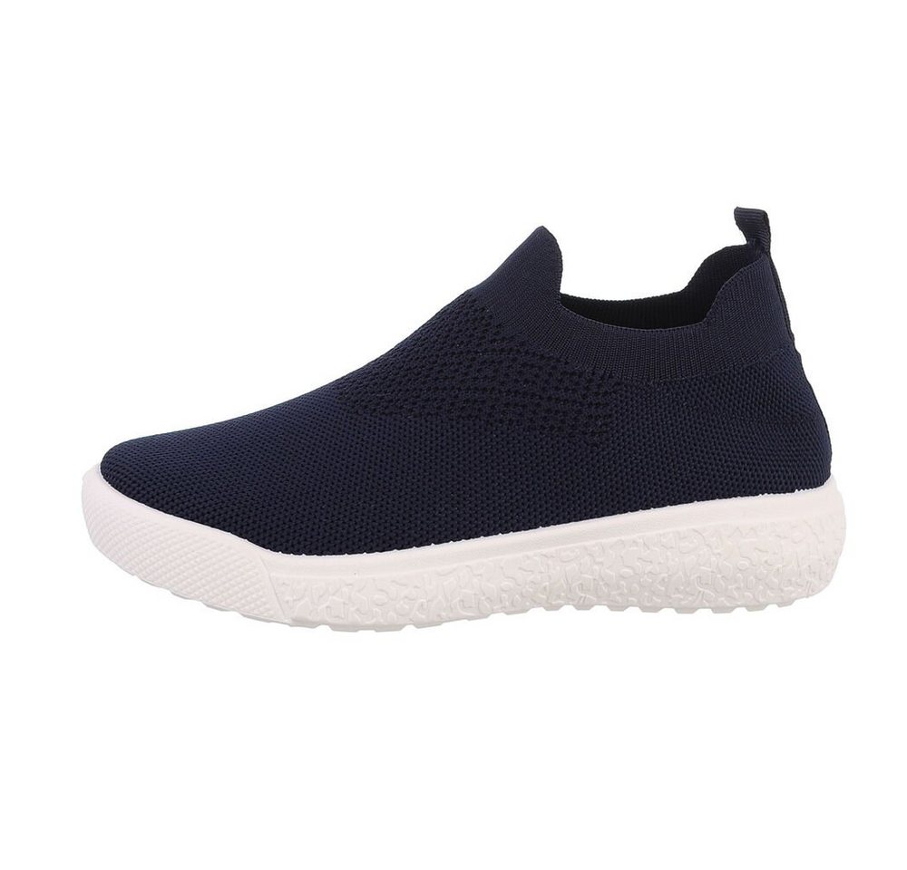 Ital-Design Damen Low-Top Freizeit Sneaker (85698369) Flach Sneakers Low in Dunkelblau