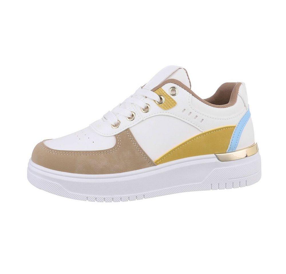 Ital-Design Damen Low-Top Freizeit Sneaker (85878408) Flach Sneakers Low in Weiß
