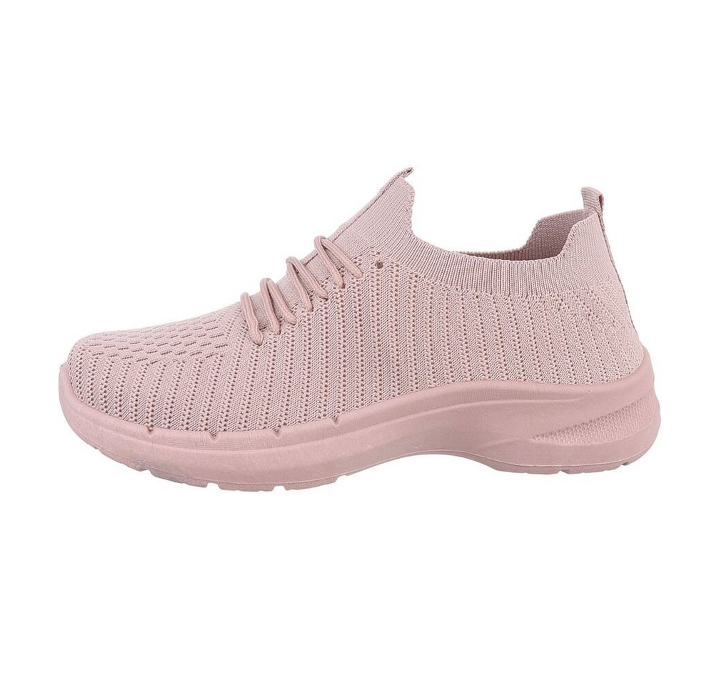 Ital-Design Damen Low-Top Freizeit Sneaker (85878532) Flach Sneakers Low in Altrosa