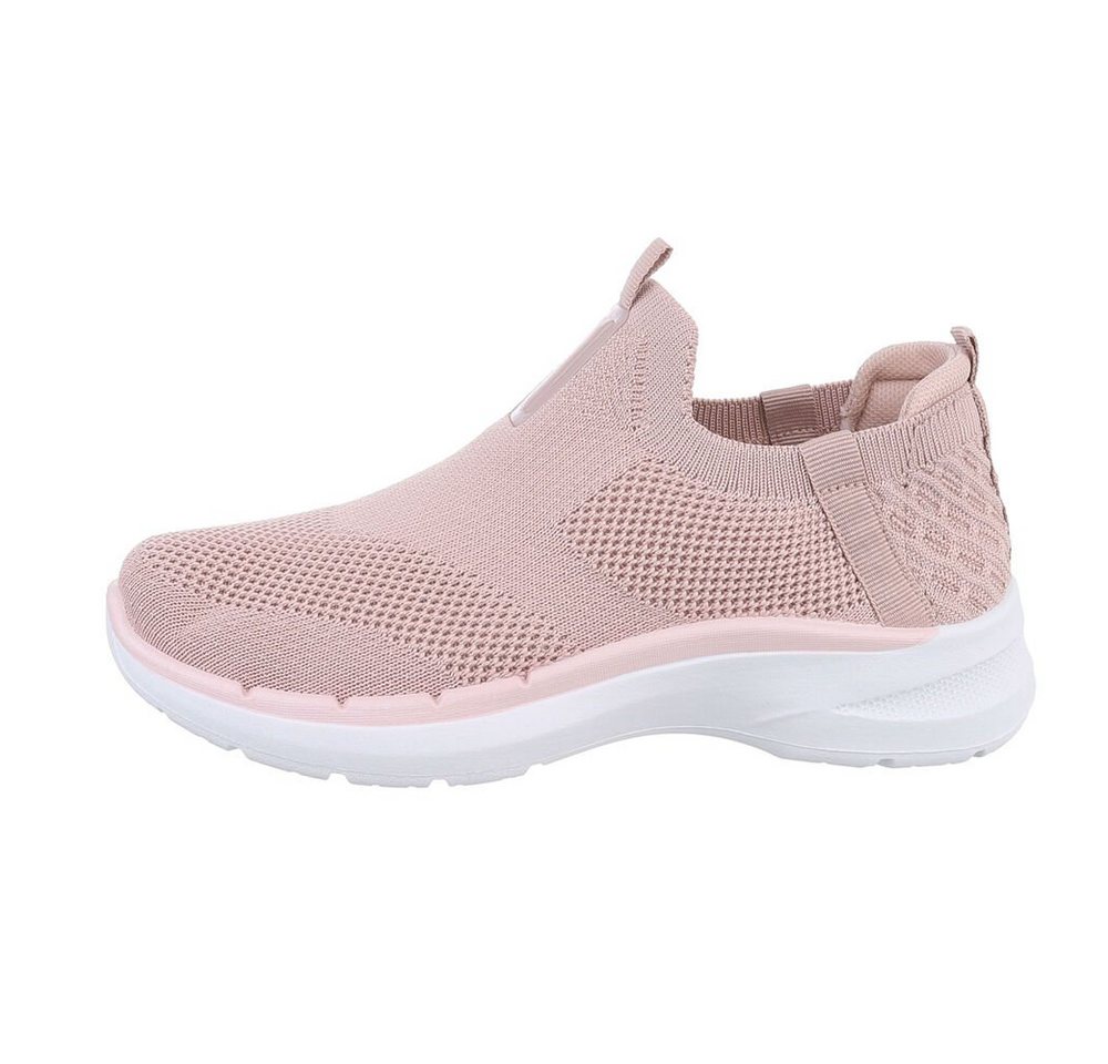 Ital-Design Damen Low-Top Freizeit Sneaker (85878574) Flach Sneakers Low in Altrosa