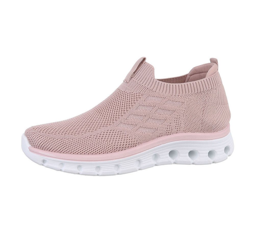 Ital-Design Damen Low-Top Freizeit Sneaker (86188290) Flach Sneakers Low in Altrosa