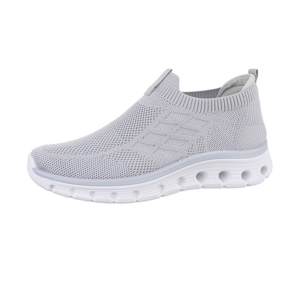 Ital-Design Damen Low-Top Freizeit Sneaker (86188308) Flach Sneakers Low in Grau