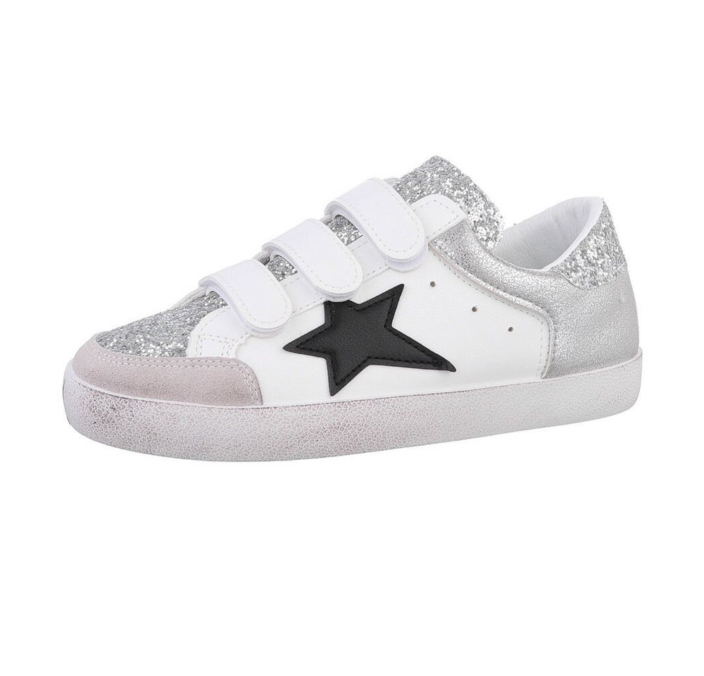 Ital-Design Damen Low-Top Freizeit Sneaker (86344985) Flach Sneakers Low in Weiß
