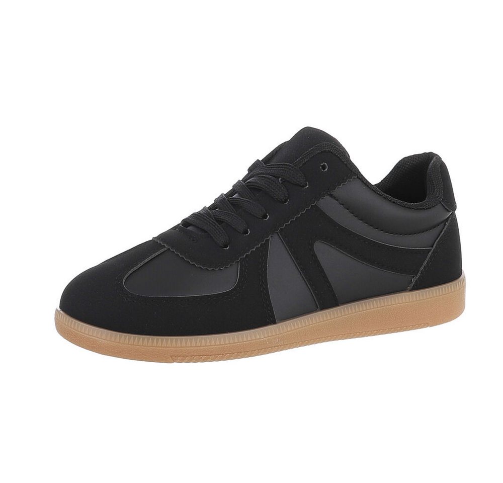 Ital-Design Damen Low-Top Freizeit Sneaker (87118317) Flach Sneakers Low in Schwarz