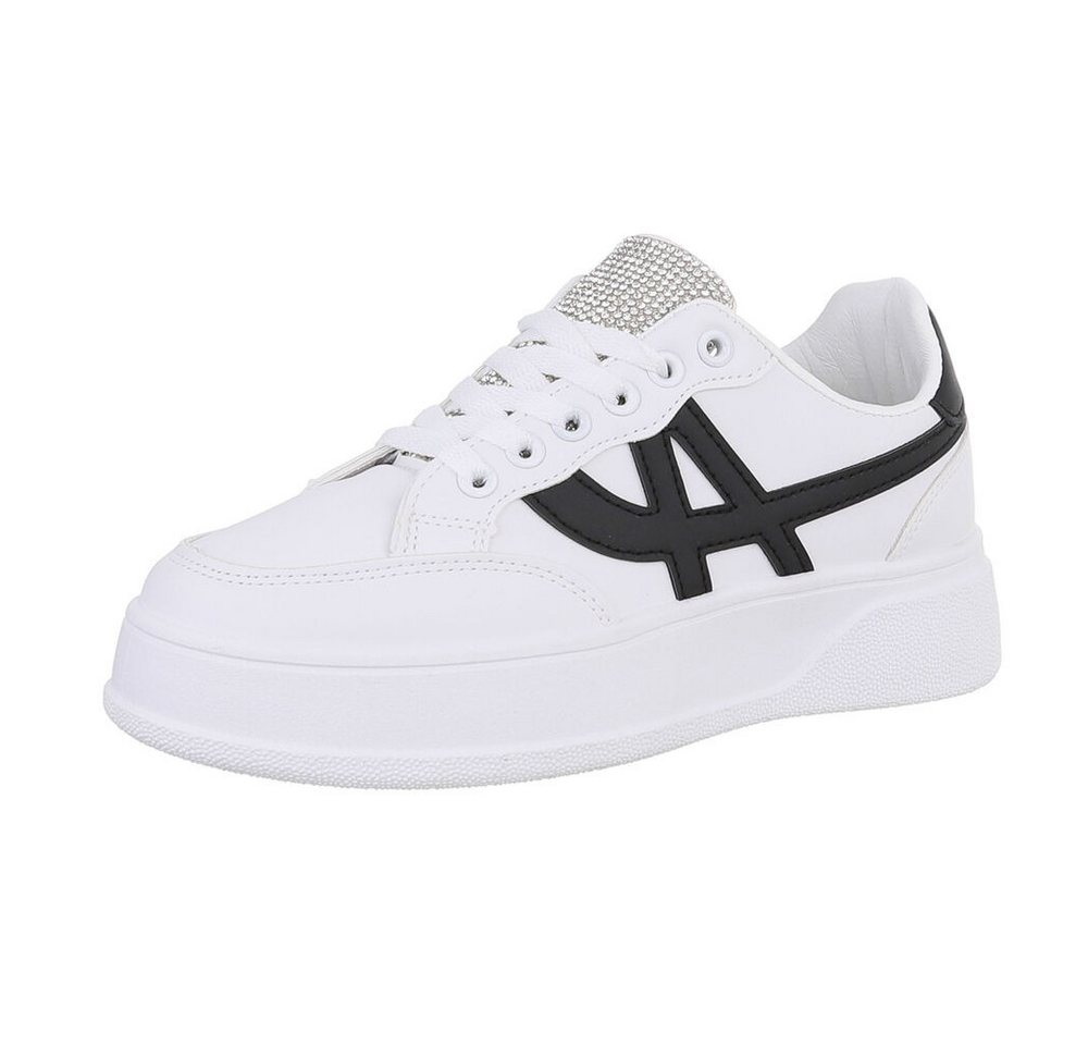 Ital-Design Damen Low-Top Freizeit Sneaker (87118396) Flach Sneakers Low in Weiß