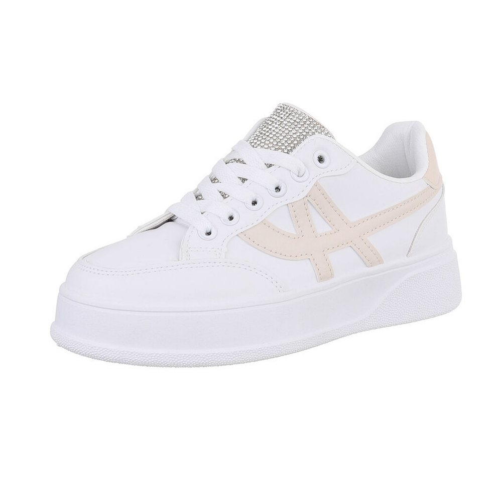 Ital-Design Damen Low-Top Freizeit Sneaker (87118403) Flach Sneakers Low in Weiß